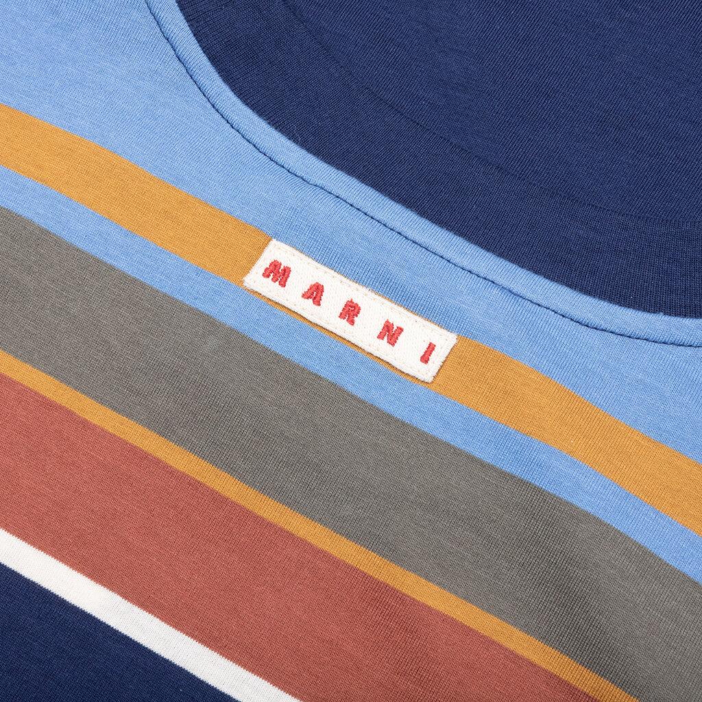 Striped Organic Cotton T-Shirt - Glass Blue Male Product Image