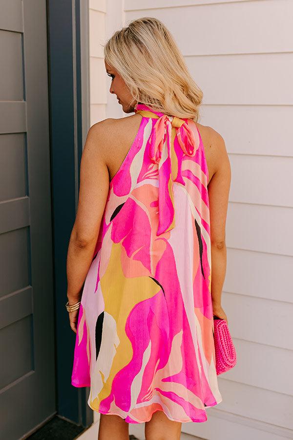 Cocktails After Chit Chat Mini Dress in Hot Pink Product Image