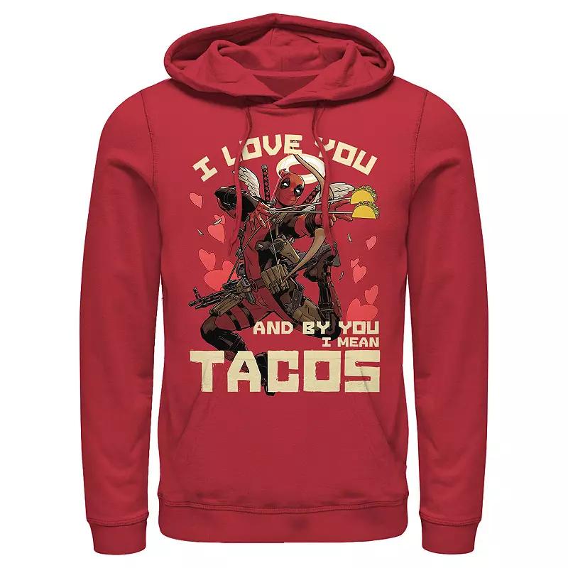Marvel's Deadpool I Love Tacos Men's Graphic Hoodie, Size: Large, Red Product Image