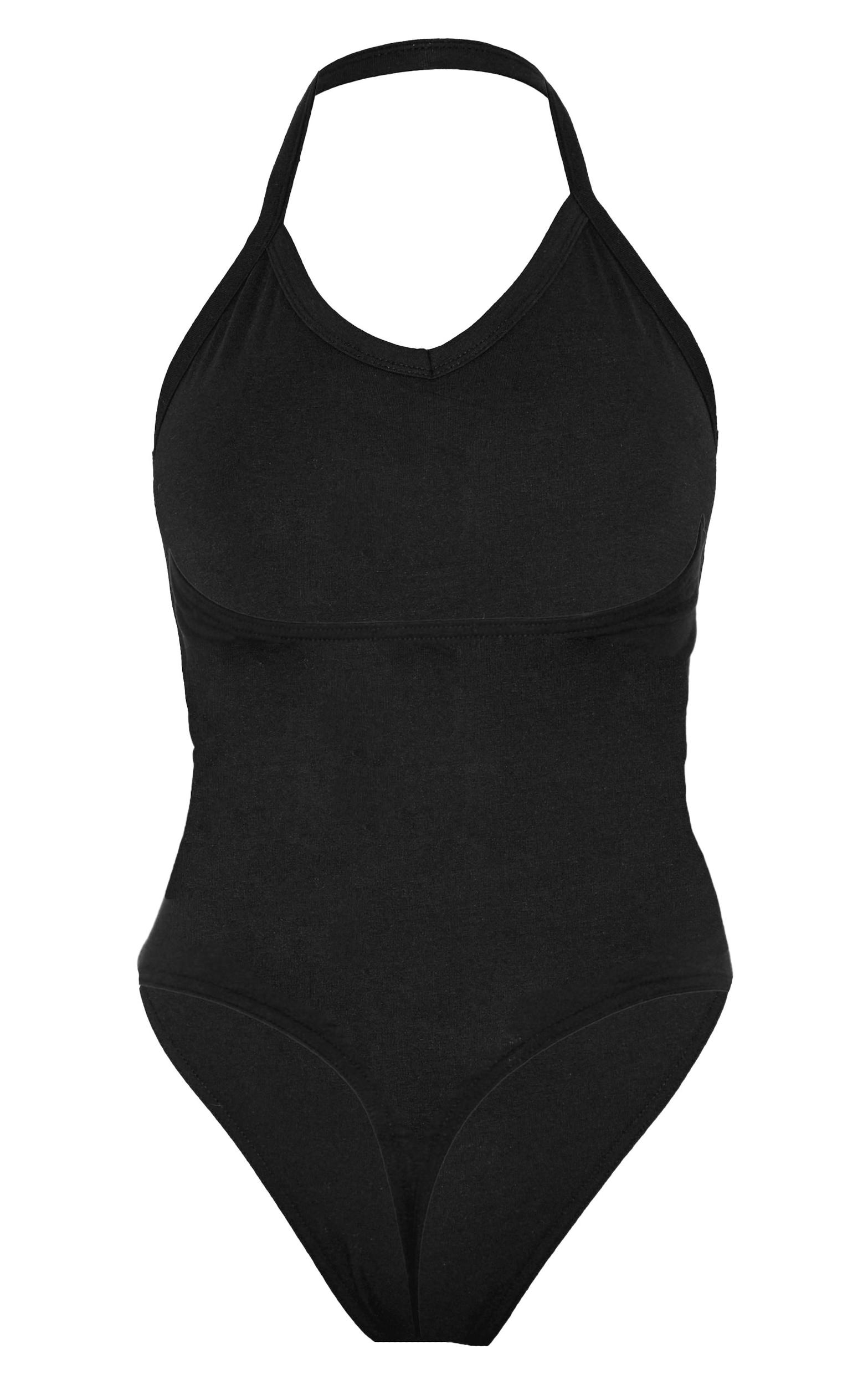 Black Modal Cotton Strappy Scoop Bodysuit Product Image