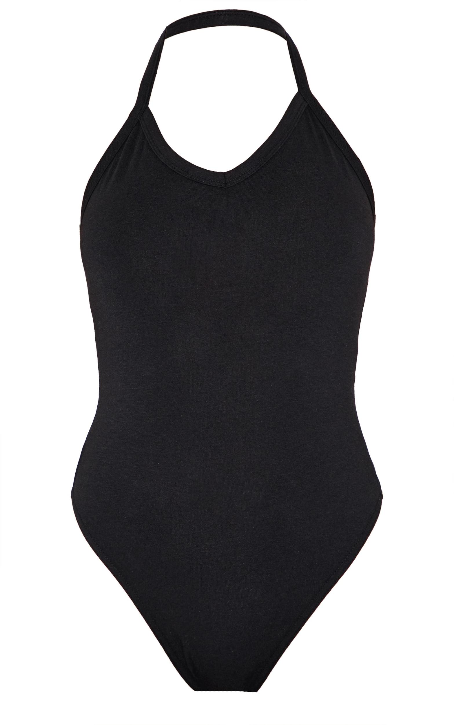 Black Modal Cotton Strappy Scoop Bodysuit Product Image
