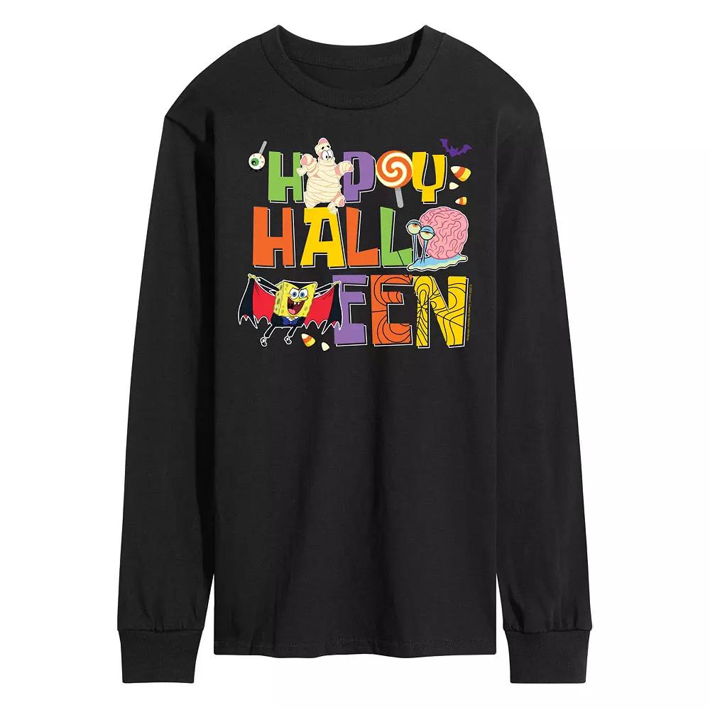 Men's SpongeBob SquarePants Happy Halloween Long Sleeve Tee,  Product Image