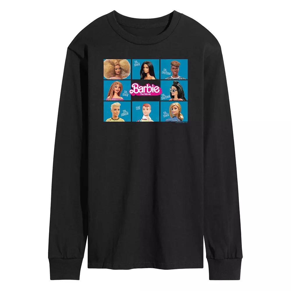 Men's Barbie Theatrical Grid Long Sleeve Graphic Tee,  Product Image