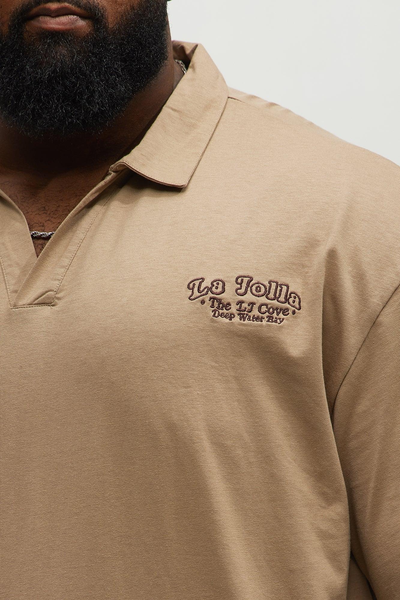 La Jolla Johnny Collar Short Sleeve Polo - Taupe Product Image
