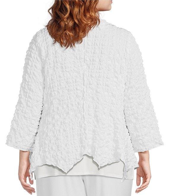 IC Collection Plus Size Wing Collar Asymmetric Hem Jacket Product Image