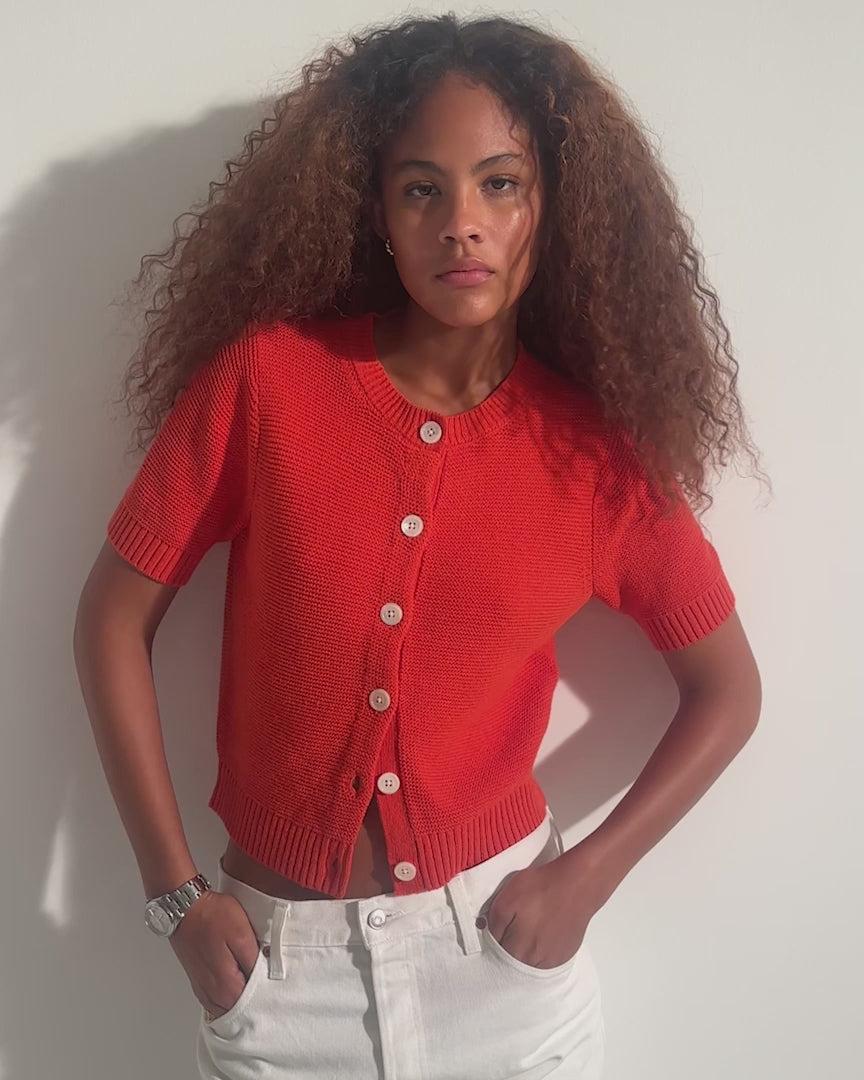 Elle Sweater In Cotton Linen Product Image