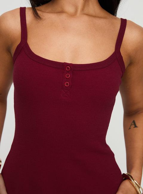 Baseline Rib Mini Dress Red Product Image