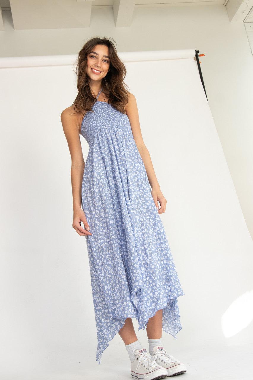 Floral Smocked Hanky Hem Dress Product Image