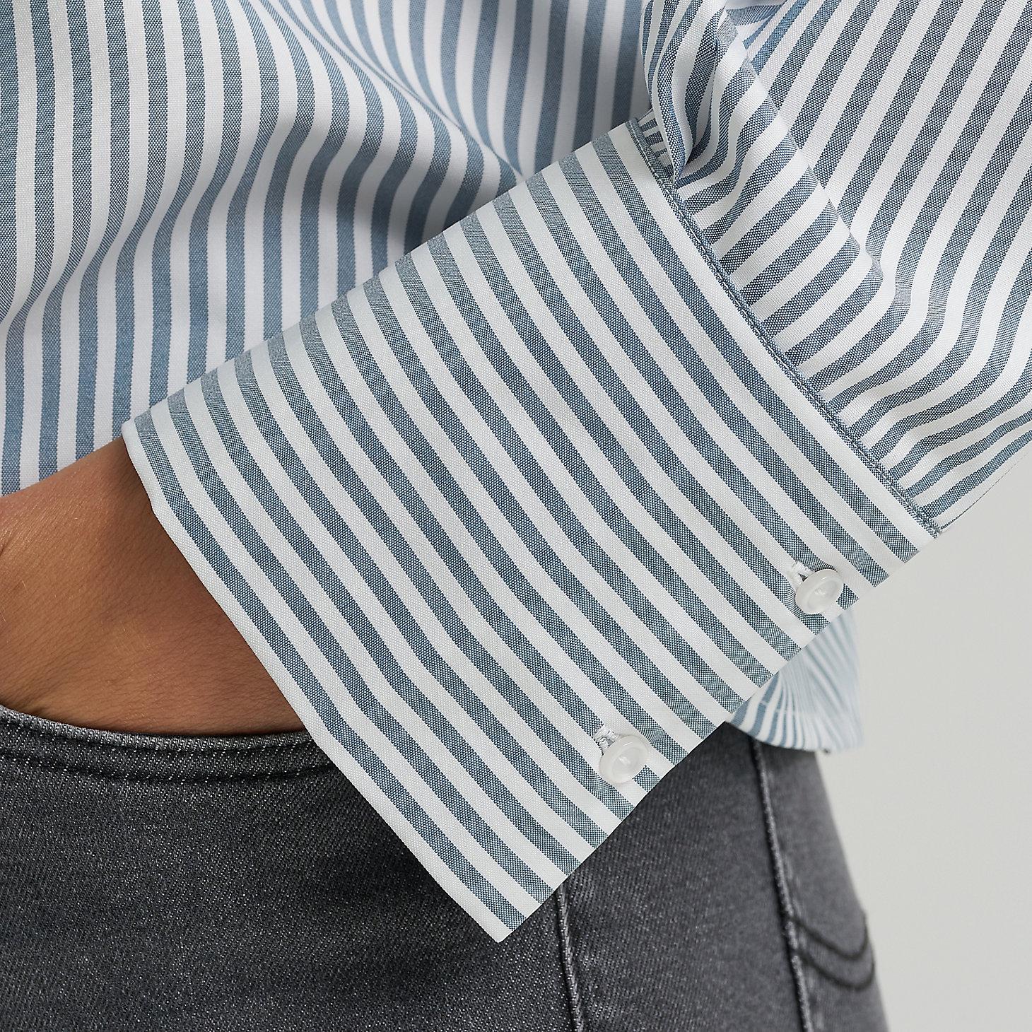 Women's Striped Crop Button Down Shirt | Women's Tops & Tees | Lee® Product Image