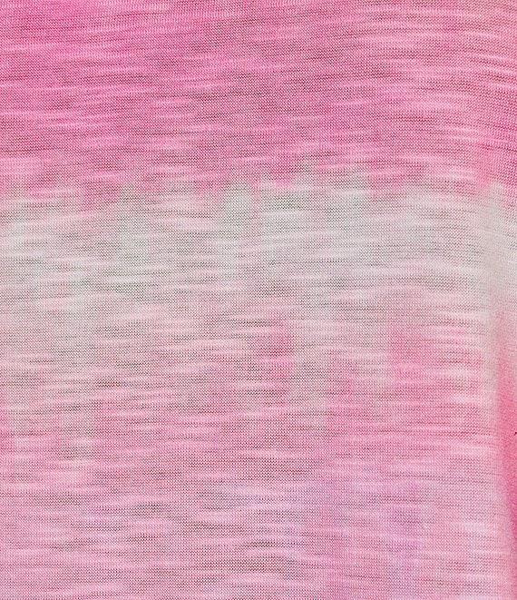 Allison Daley Embellished Ombre Print Short Sleeve Keyhole Neck Knit Top Product Image