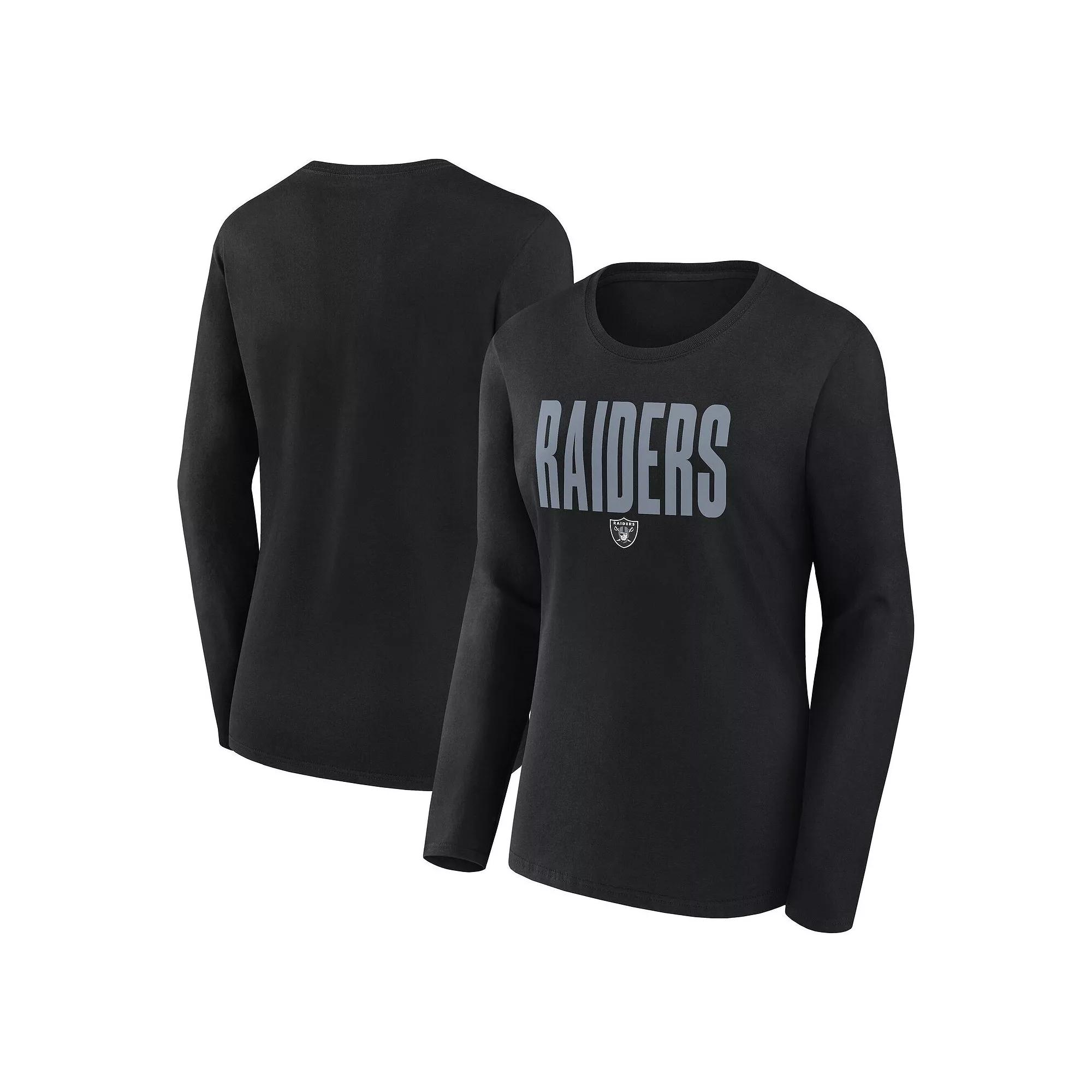 Women's Black Las Vegas Raiders Grip Long Sleeve T-Shirt,  Product Image
