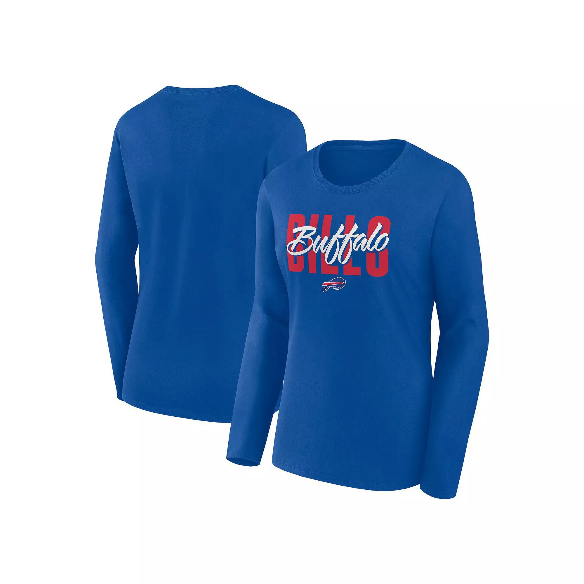 Women's Royal Buffalo Bills Grip Long Sleeve T-Shirt, Size: 2XL, Blue Product Image
