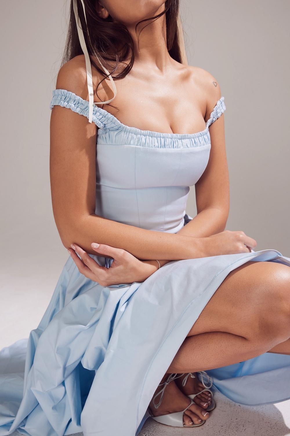 Dorothy  italian azure cotton midi sundress Product Image