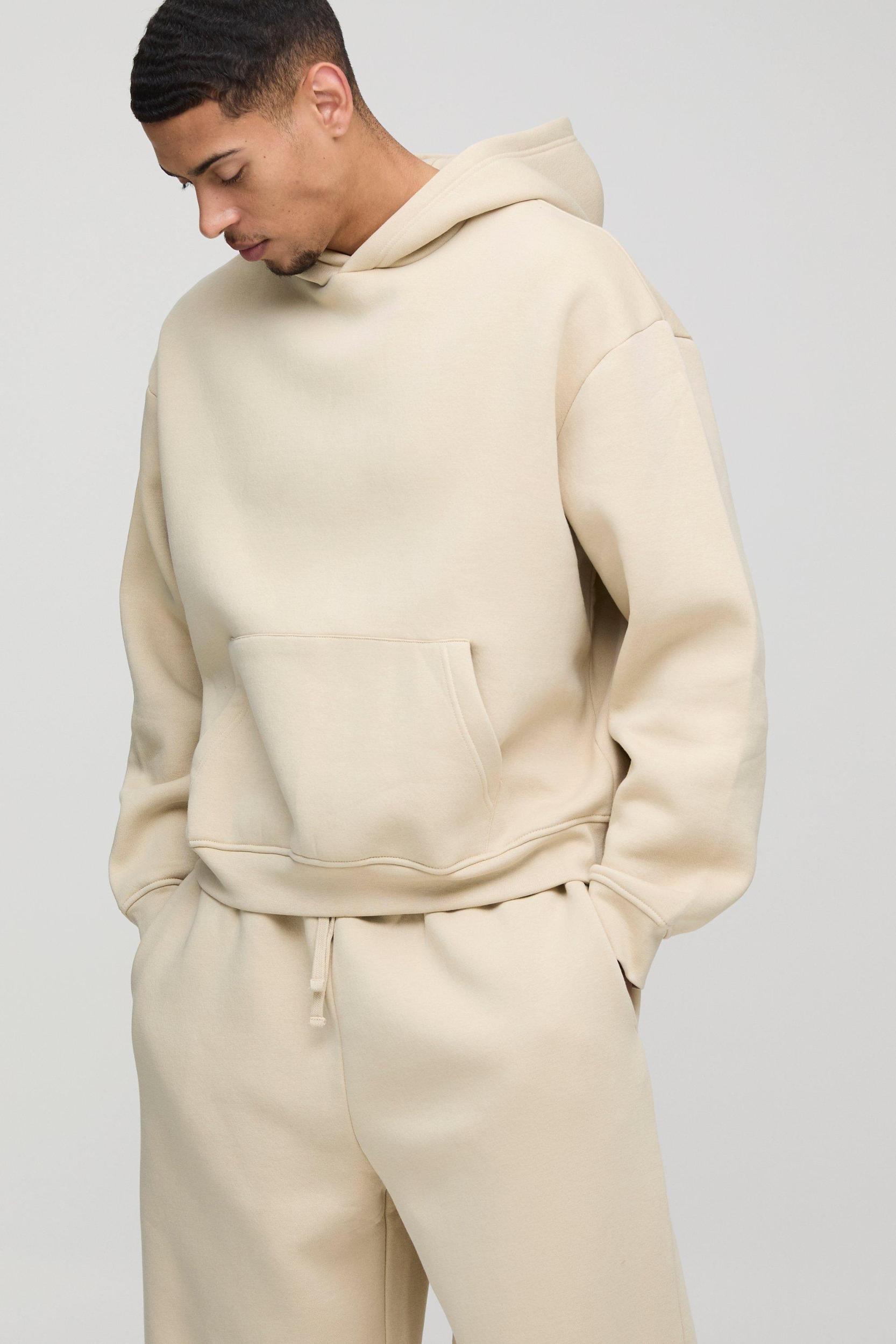 330gsm Oversized Boxy Hooded Wide Leg Tracksuit | boohooMAN USA Product Image
