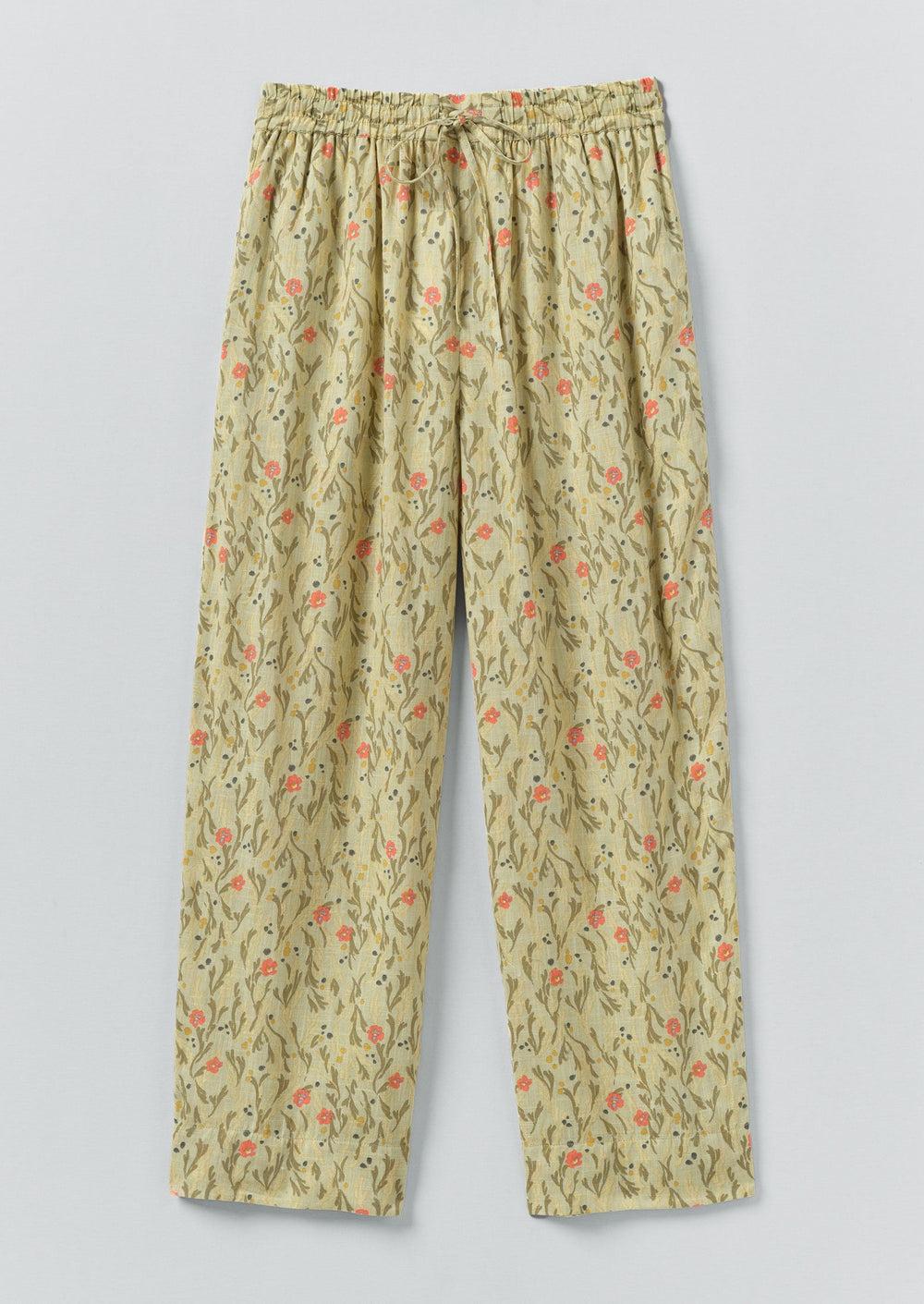 Seaweed Print Pyjama Pants | Light Sage Product Image