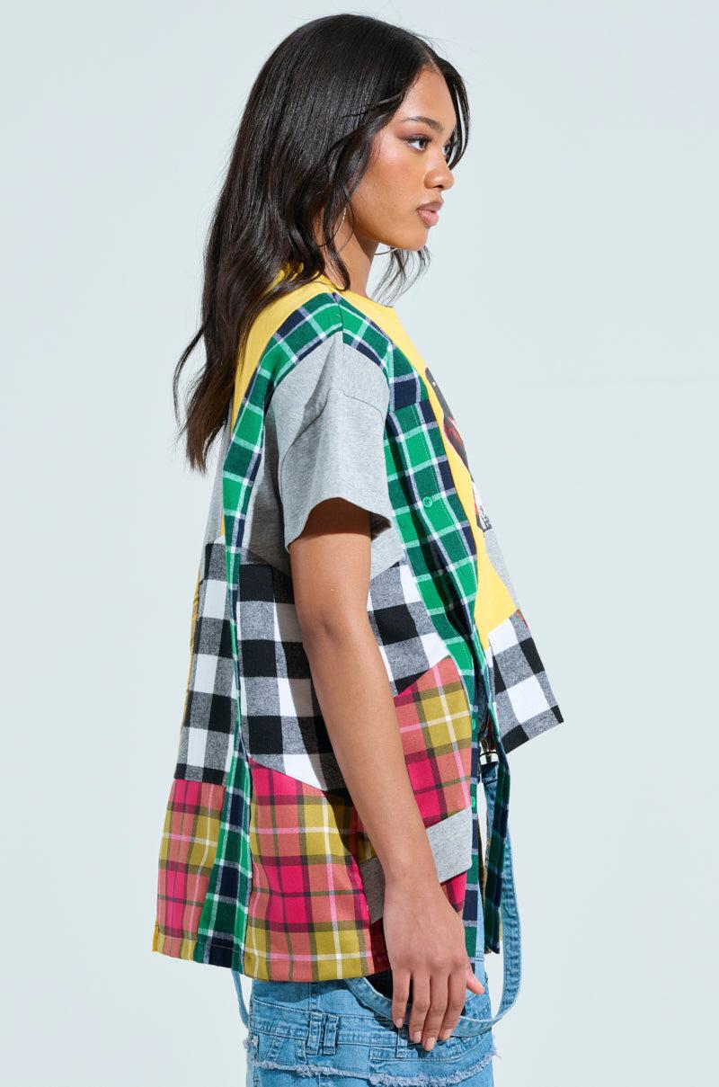 REBUILT OVERSIZED FLANNEL T-SHIRT Product Image