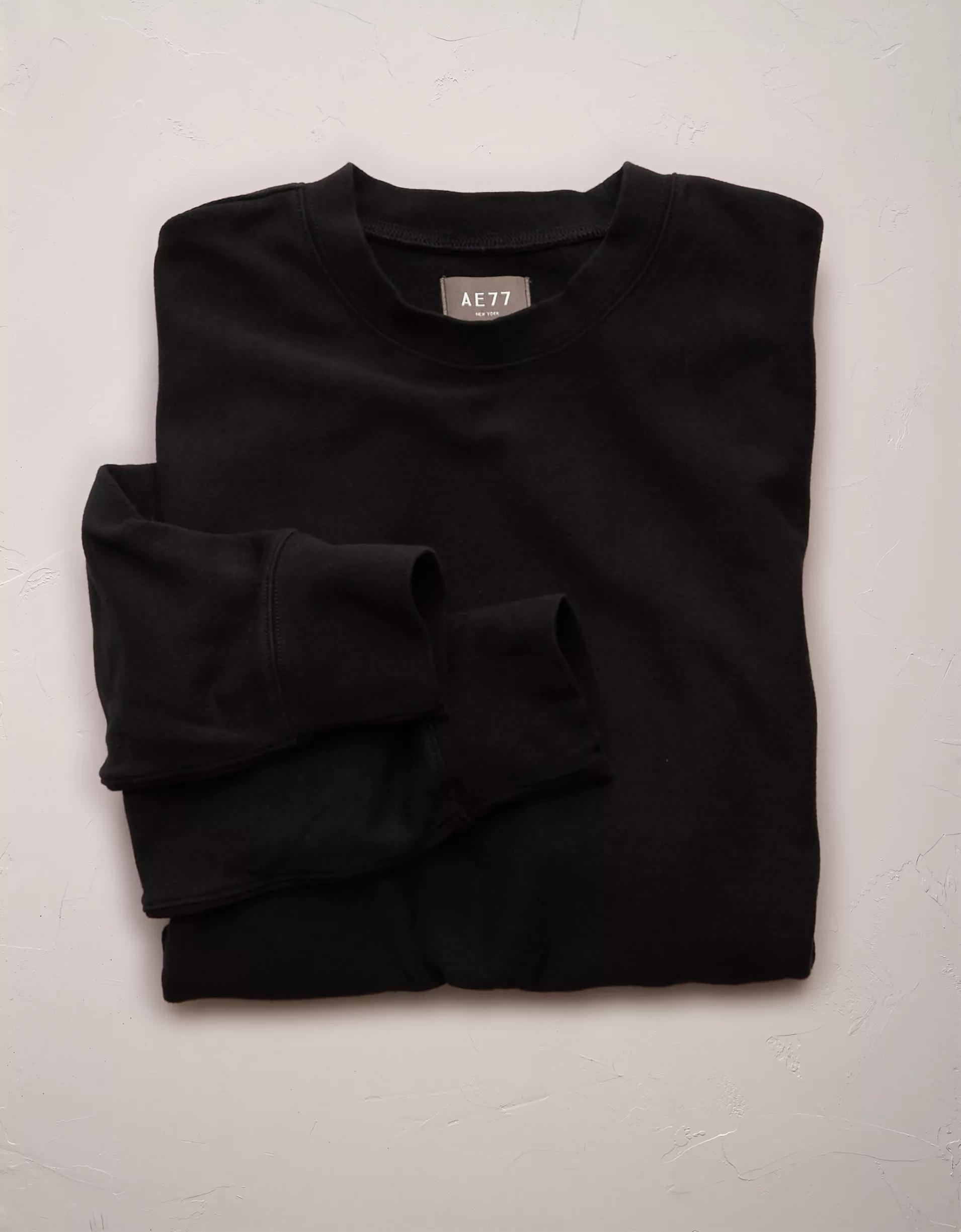 AE77 Premium Fleece Cropped Crew Neck Sweatshirt Product Image