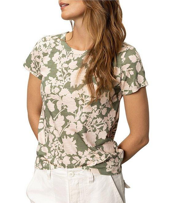 Sanctuary The Perfect Tee Crew Neck Earth Ivy Floral Print Short Sleeve Top Product Image