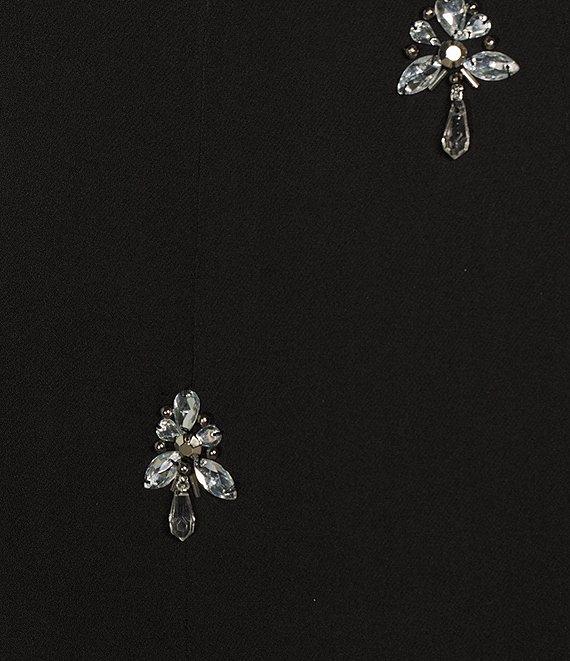 Gianni Bini Mika Crepe Square Neck Sleeveless Jewel A-Line Dress Product Image