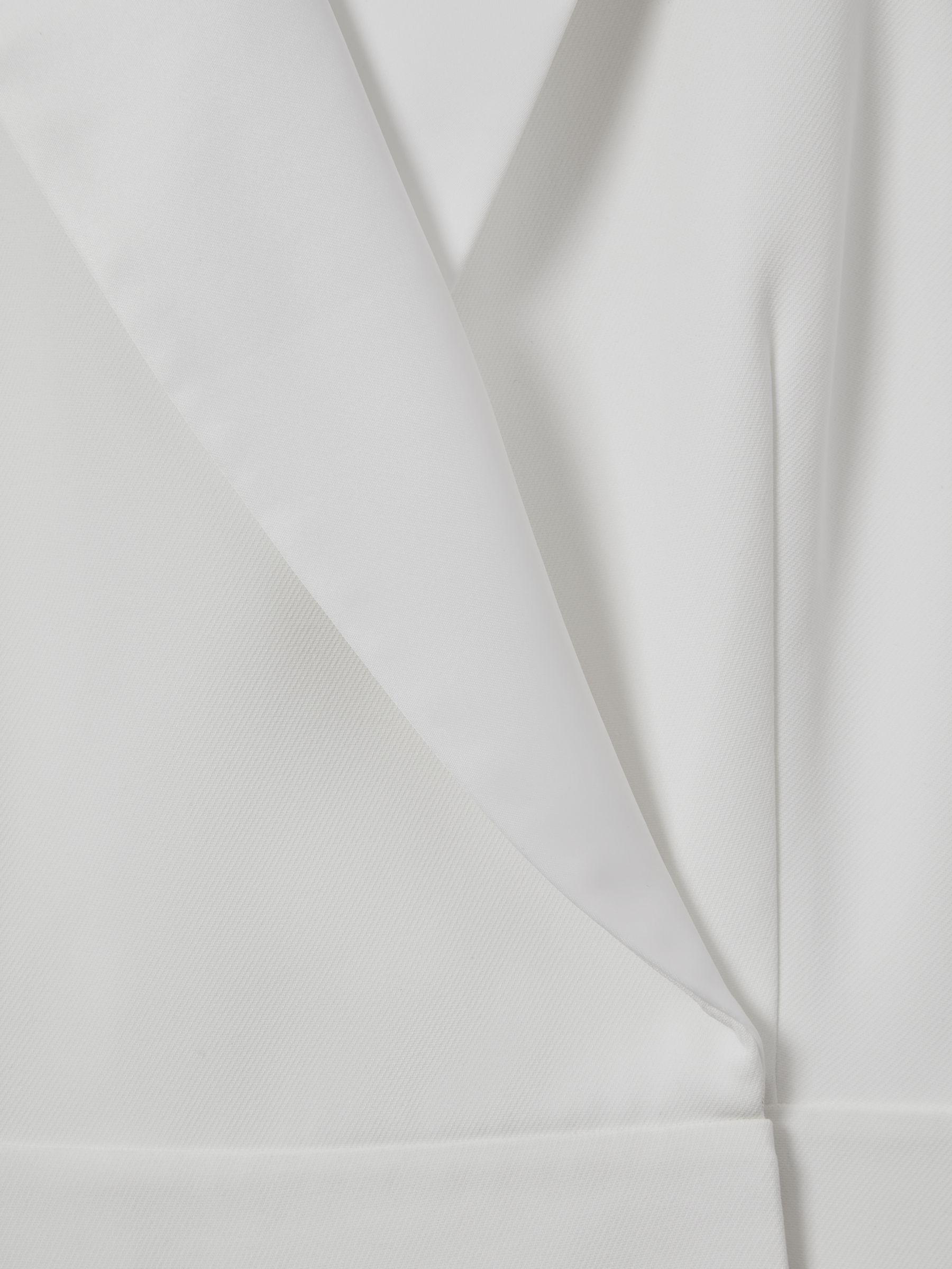 Double Breasted Satin Tux Jumpsuit in White Product Image