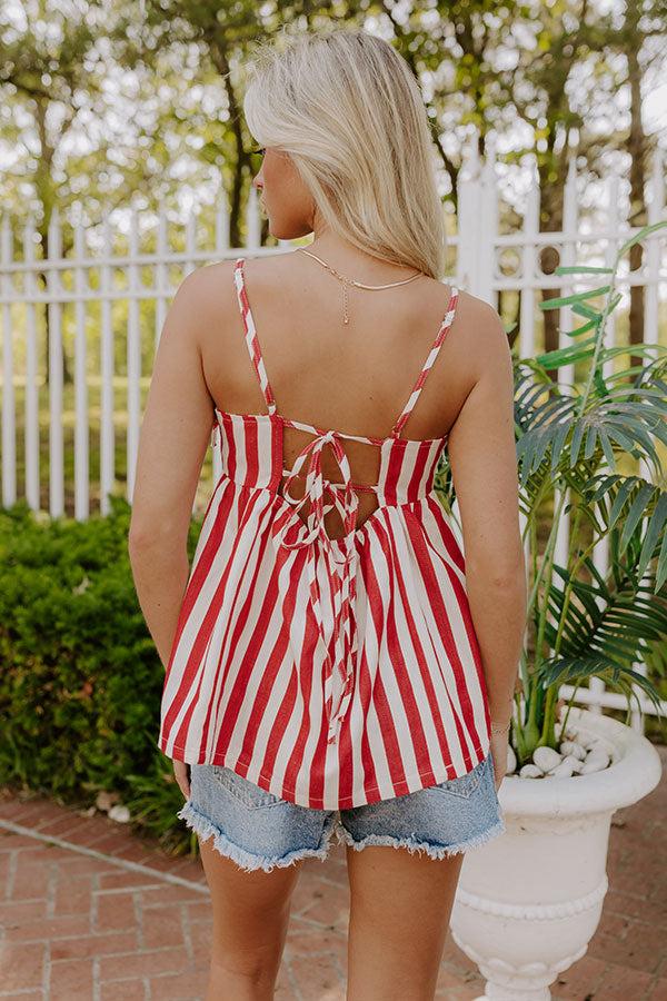 Sweet Serendipity Stripe Top in Red Product Image