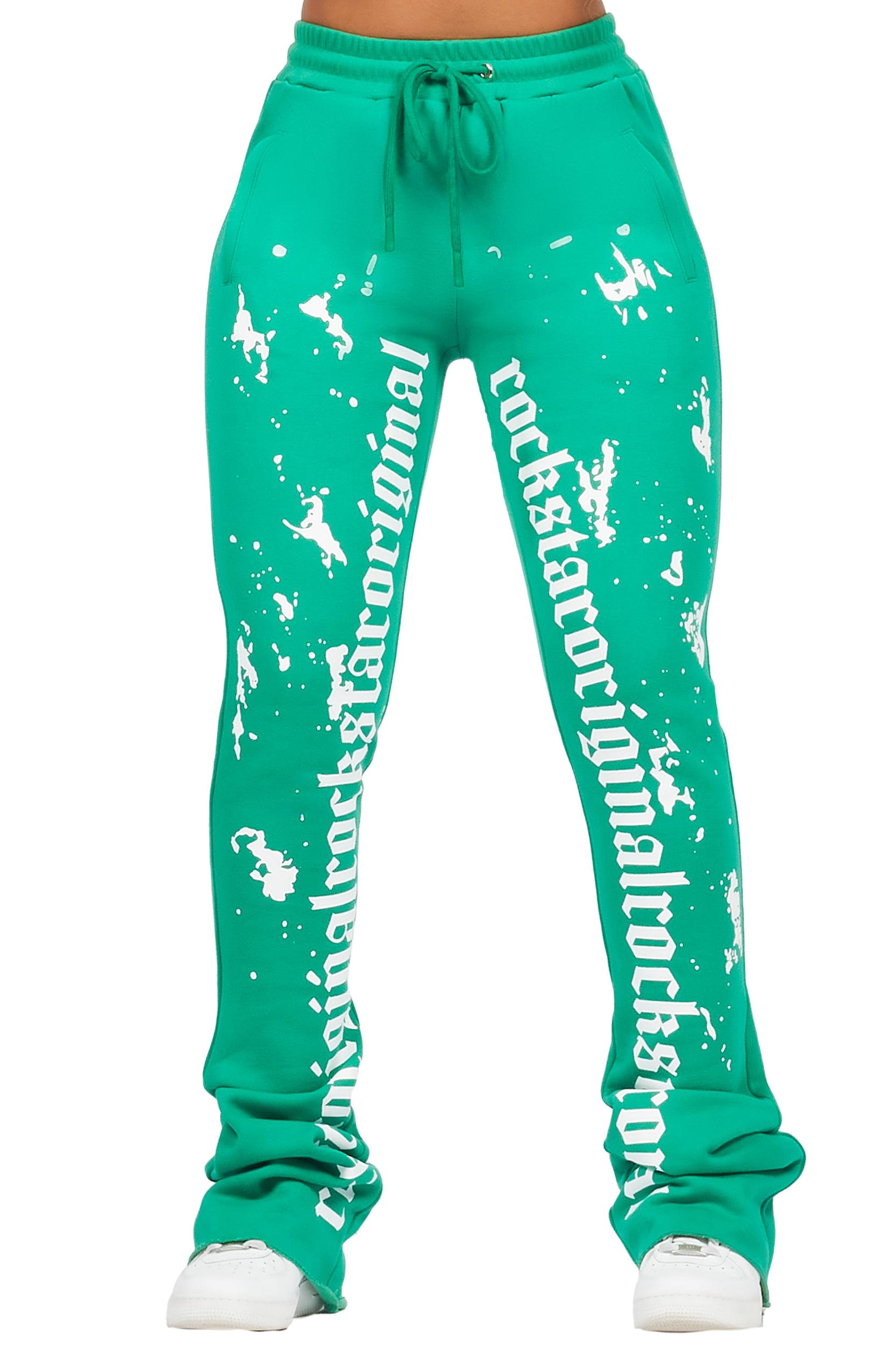 Adwinna Green Super Stacked Track Pant Female Product Image