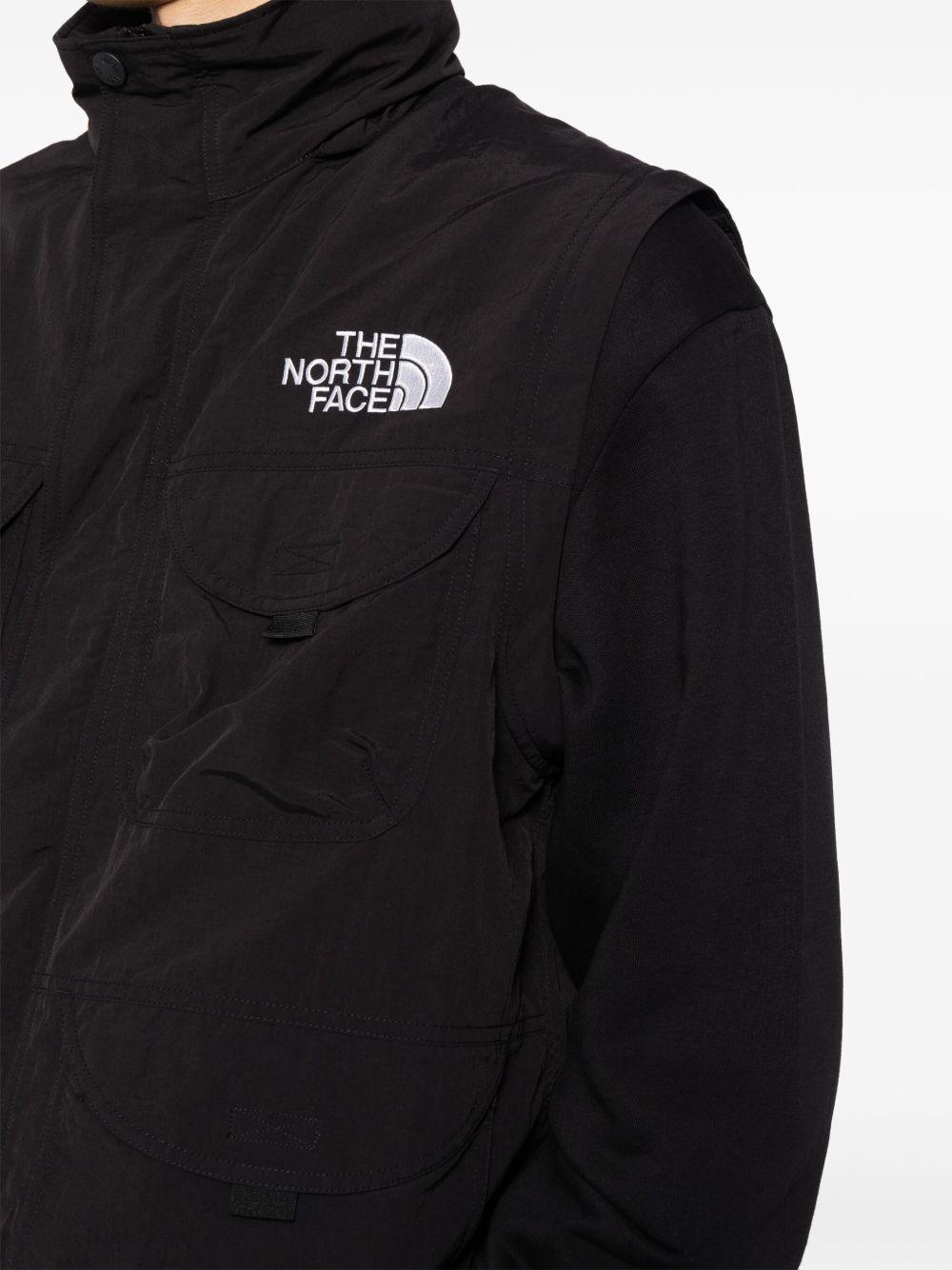 logo-embroidered zip-up military jacket Product Image