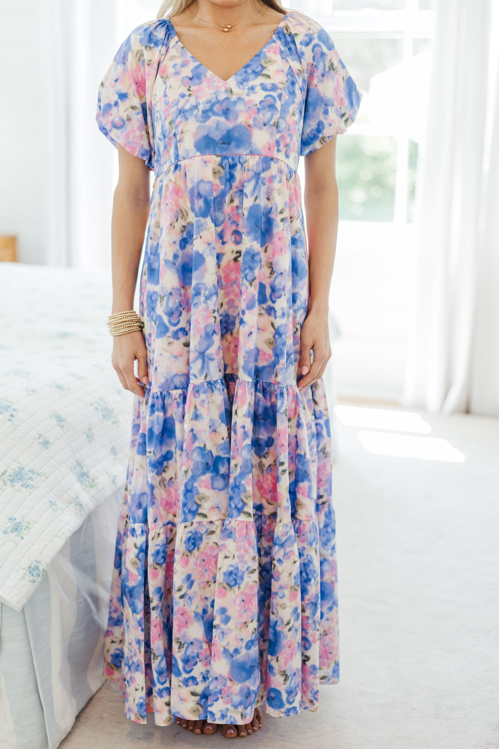 NURSING COLLECTION: Falling In Love Purple Watercolor Maxi Dress Female Product Image