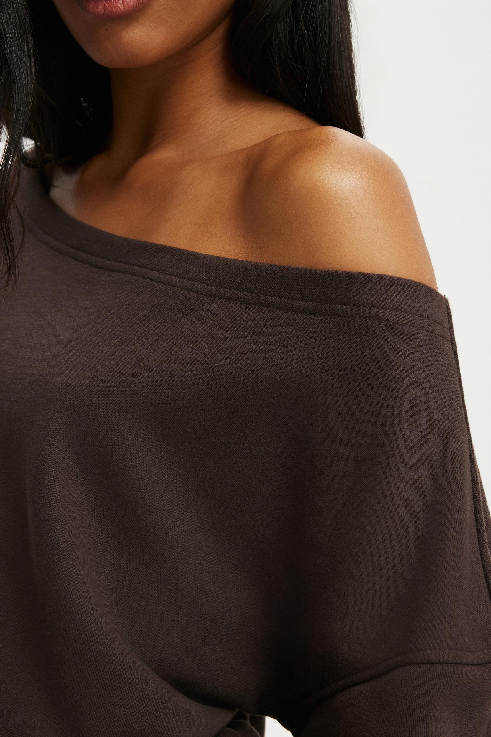Relaxed Off Shoulder Sweatshirt Product Image