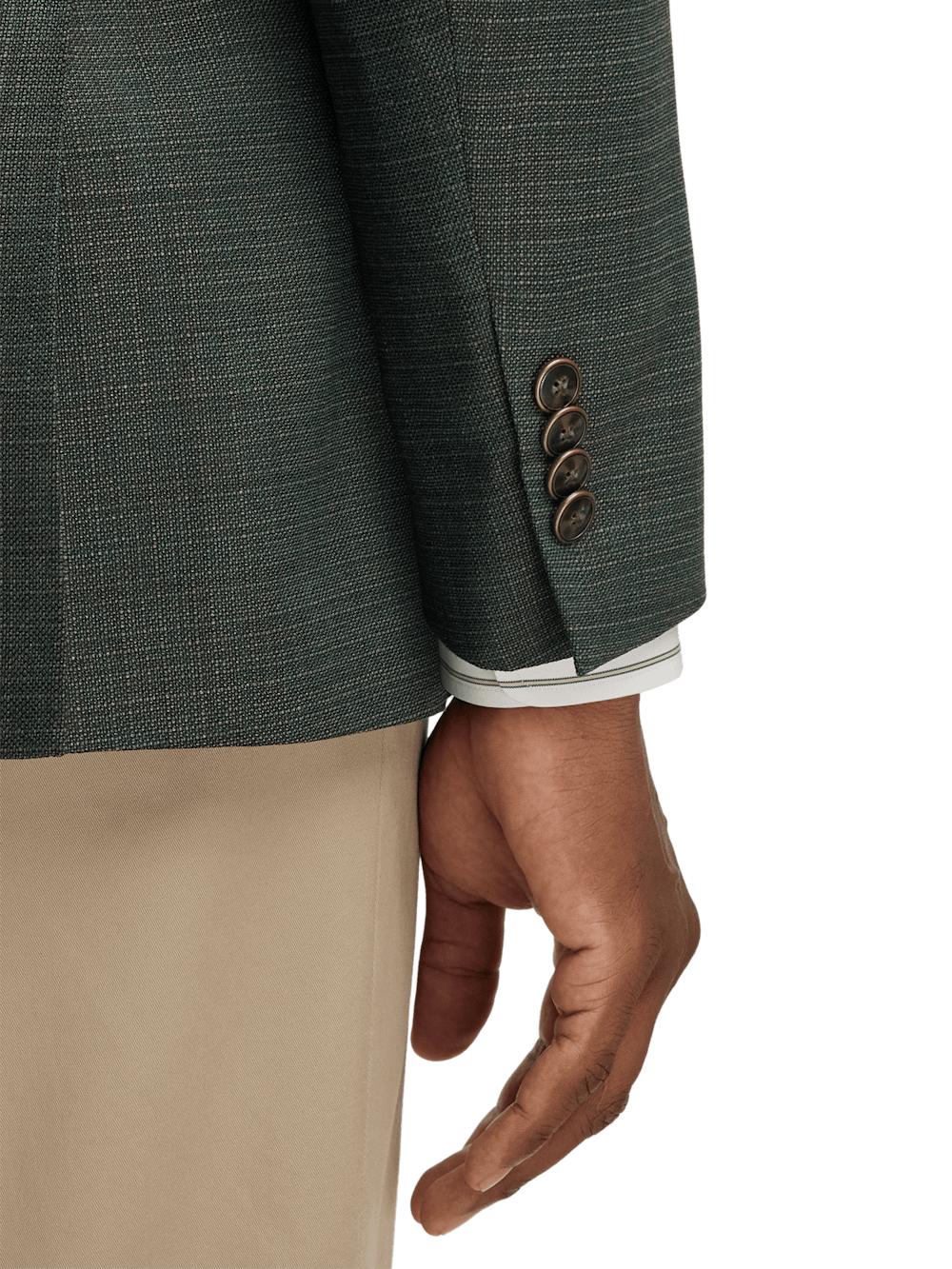 Wool Single Breasted Notch Lapel Sport Coat - Green/tan Product Image