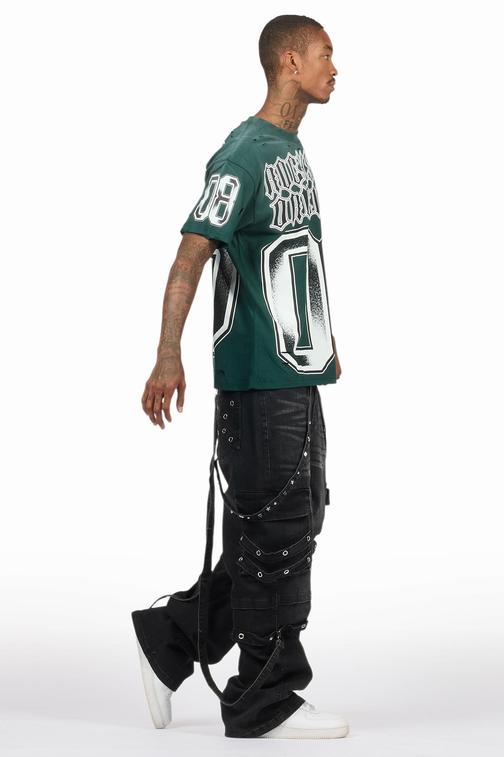 Nealon Black Baggy Cargo Fit Jean Male Product Image