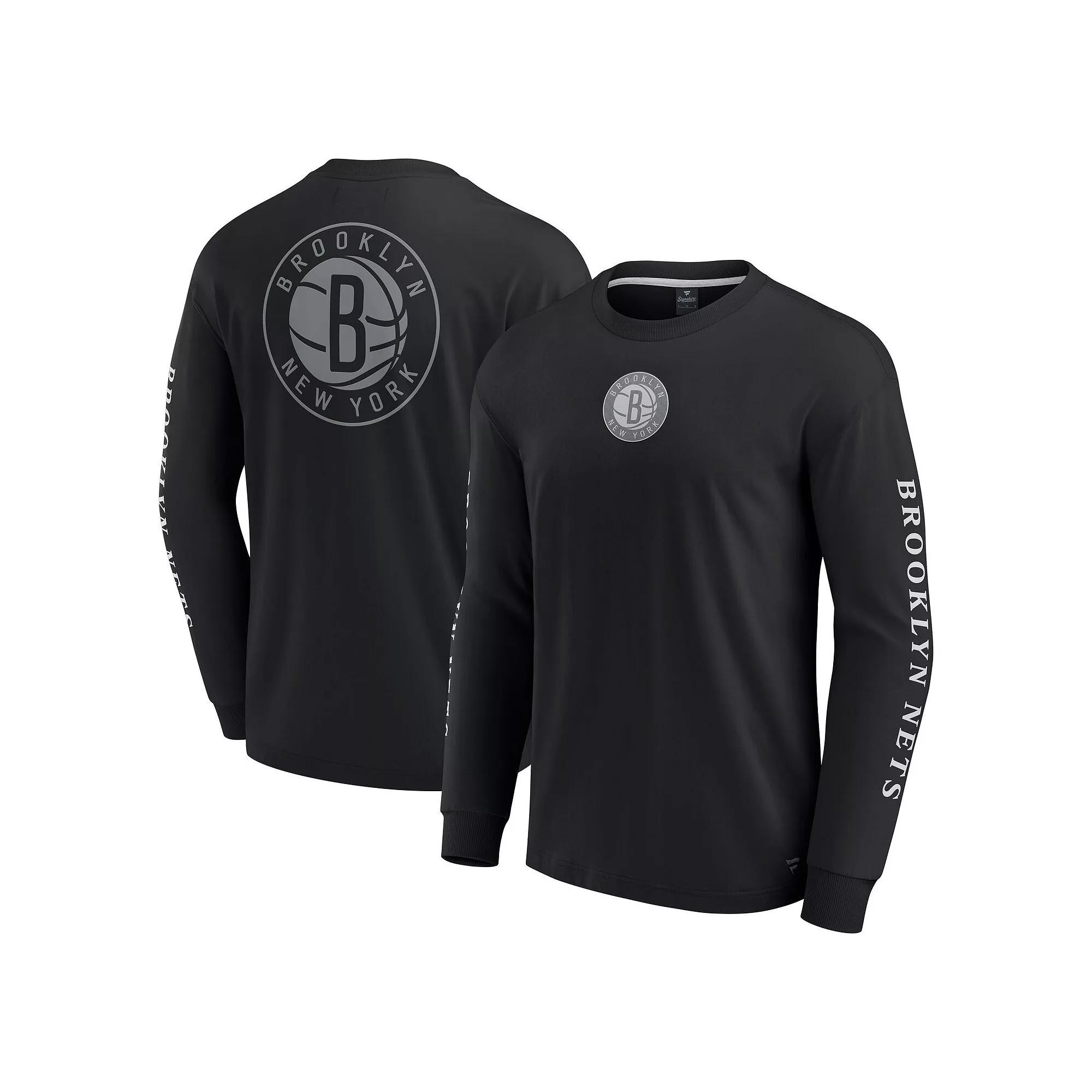 Men's Fanatics Black Brooklyn Nets Elements Strive Long Sleeve T-Shirt,  Product Image