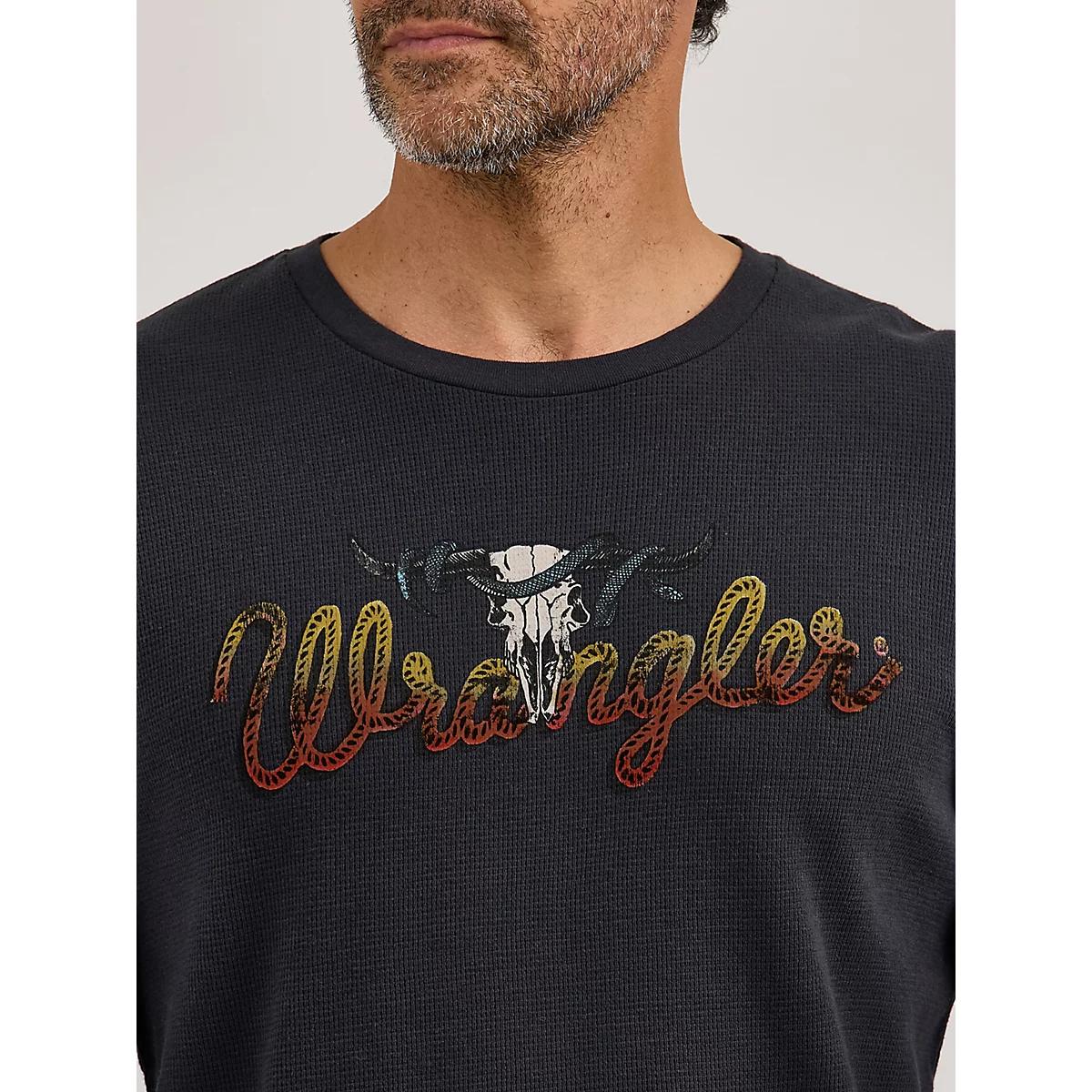 Men's Wrangler Graphic Thermal Long Sleeve T-Shirt in Washed Product Image