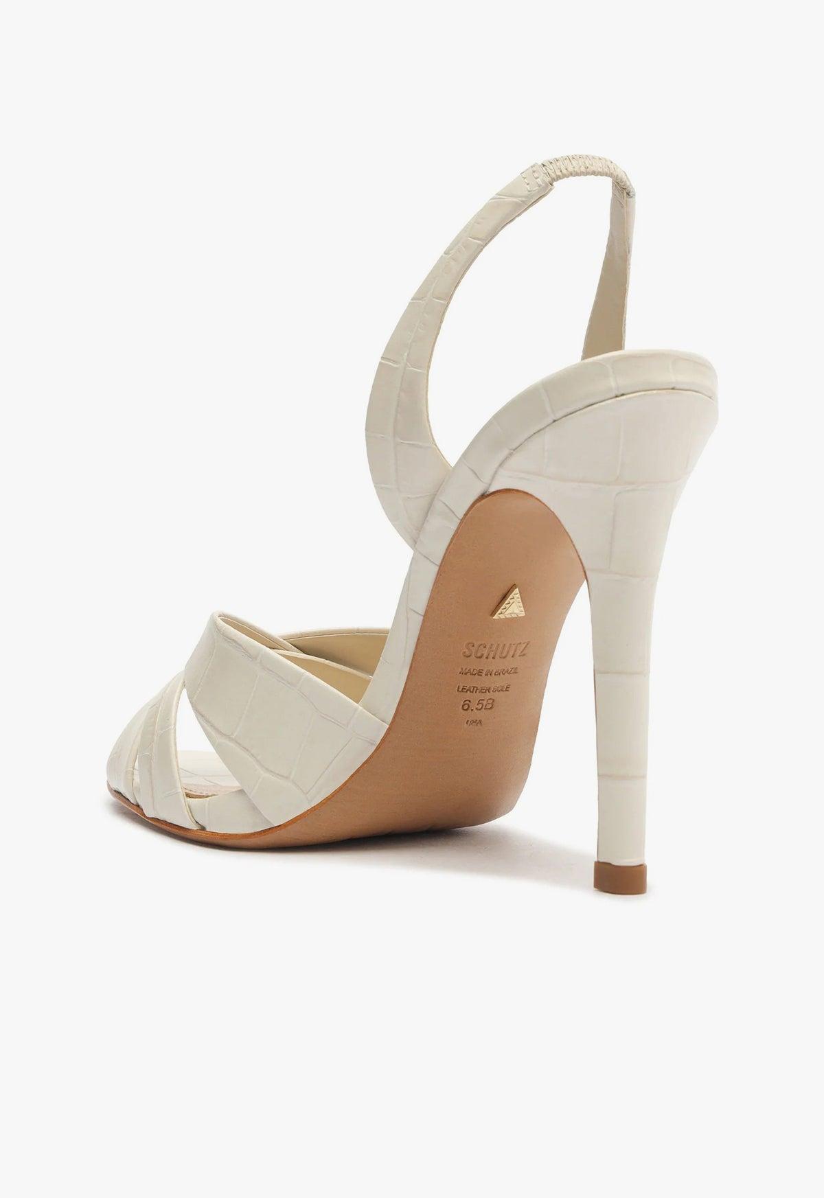 Keefa Crocodile-Embossed Leather Sandal Product Image