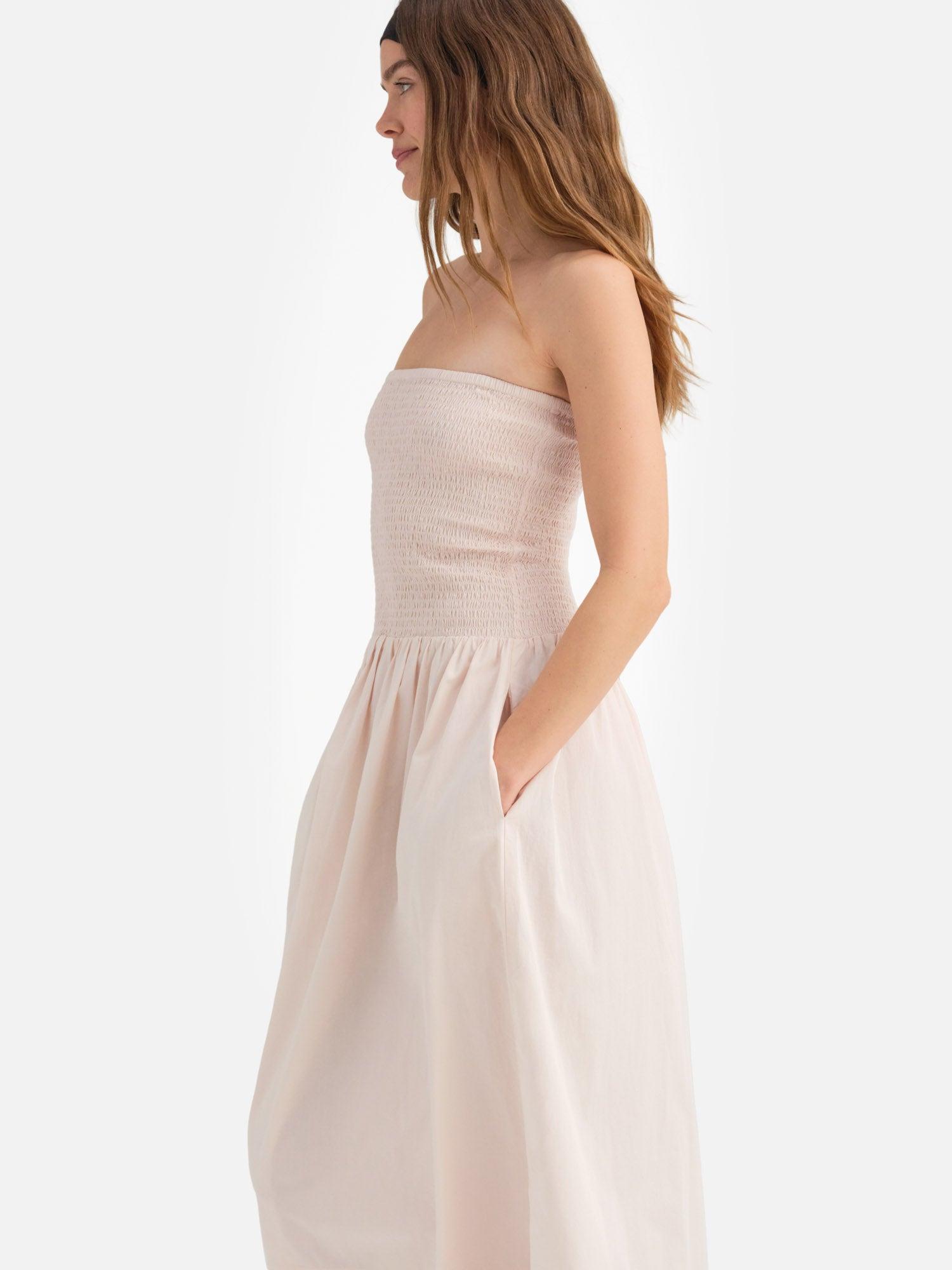 Organic Poplin Smocked Dress Female Product Image