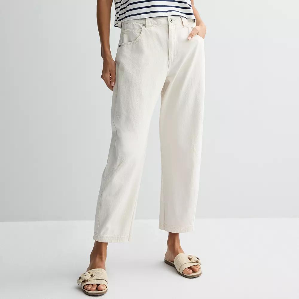 Women's Fourth + Bay Barrel Jeans, Size: 8, Ivory Product Image