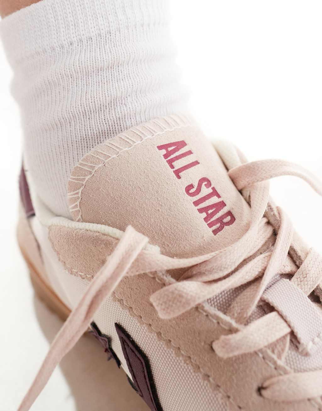 Converse Run Star sneakers in pink with burgundy detail Product Image