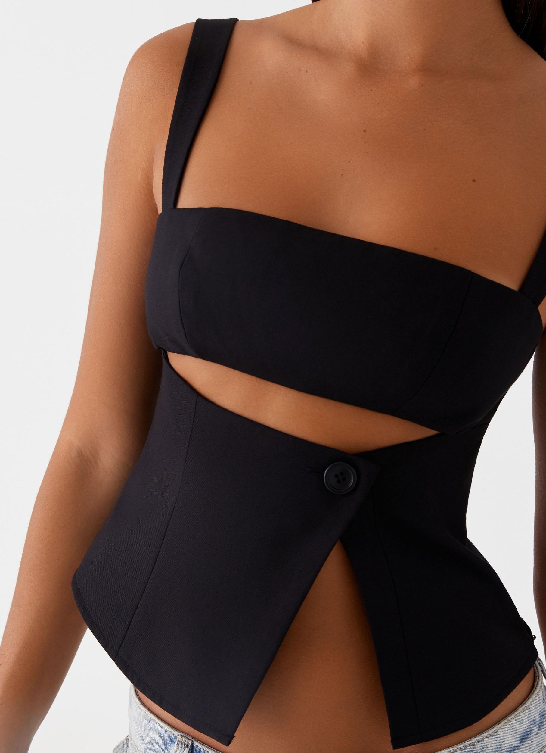 Pia Cut Out Top - Black Product Image