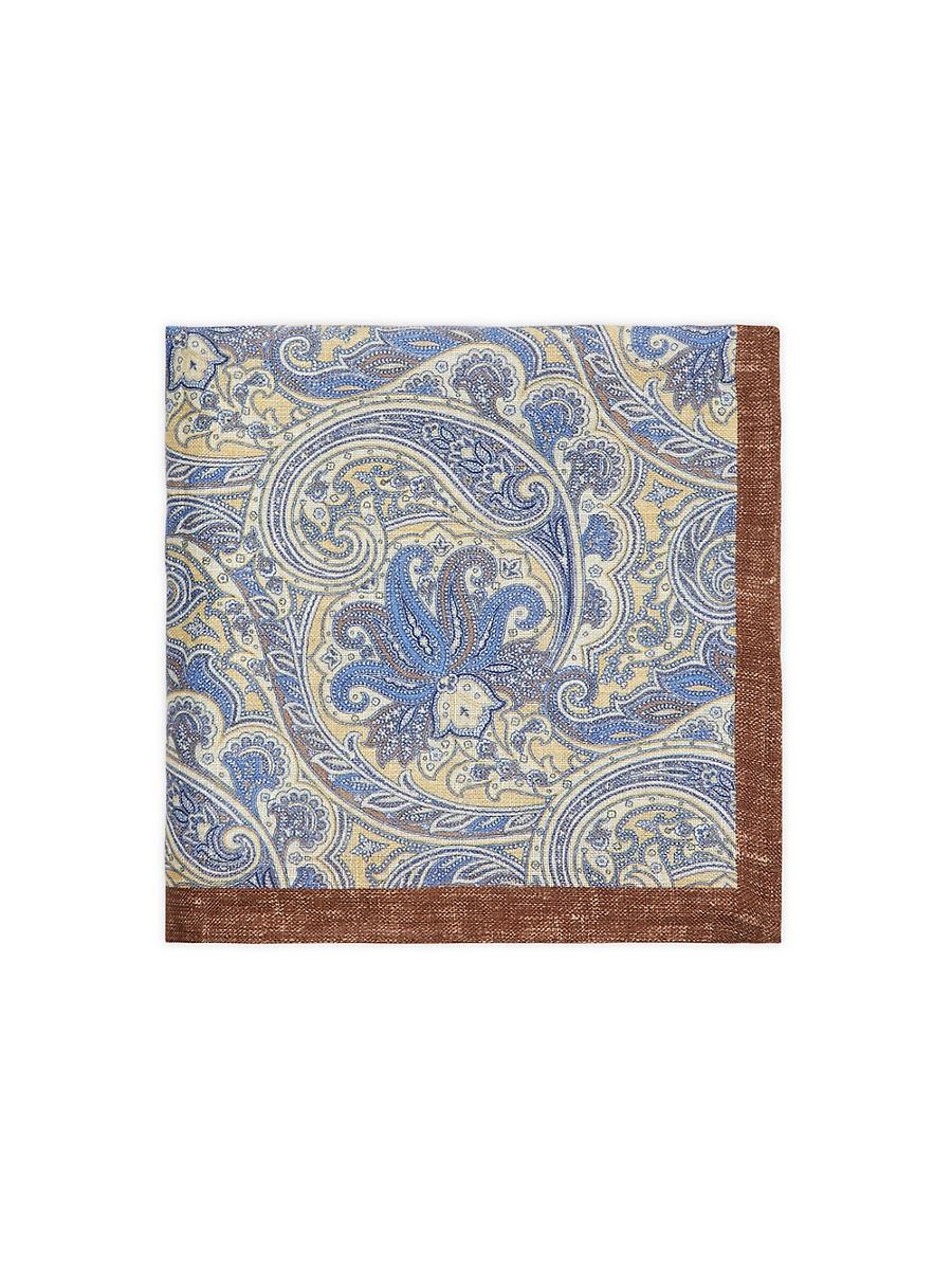 Mens Paisley Linen Pocket Square Product Image