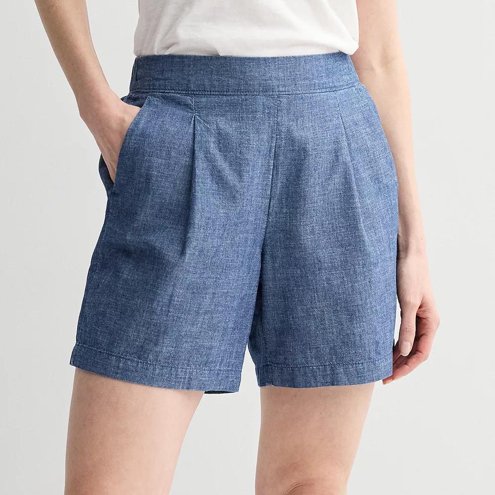 Women's Croft & Barrow Pleated Linen Shorts,  Product Image