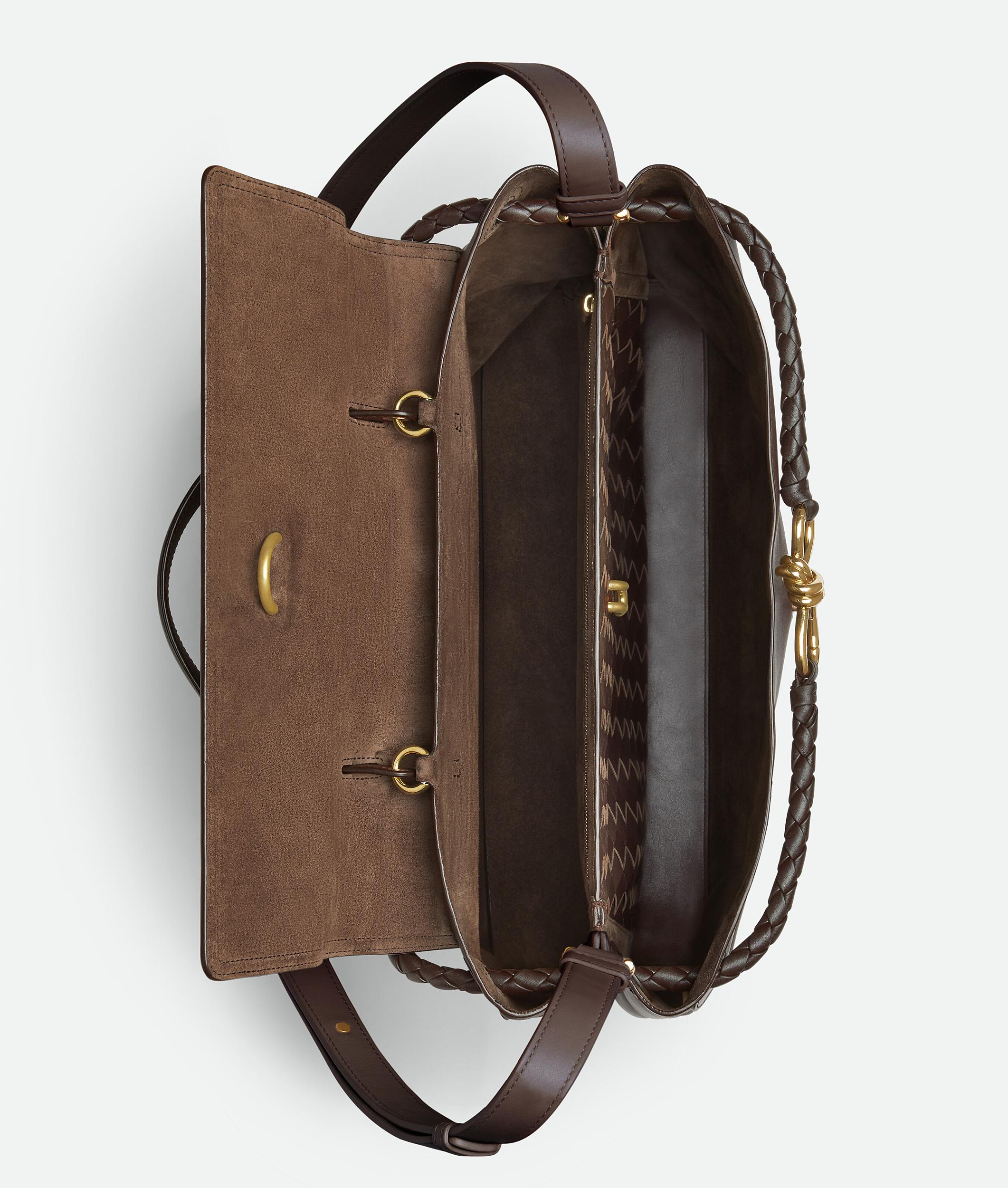 BOTTEGA VENETA Andiamo Large Leather Top-handle Bag In Fondant-m Brass Product Image