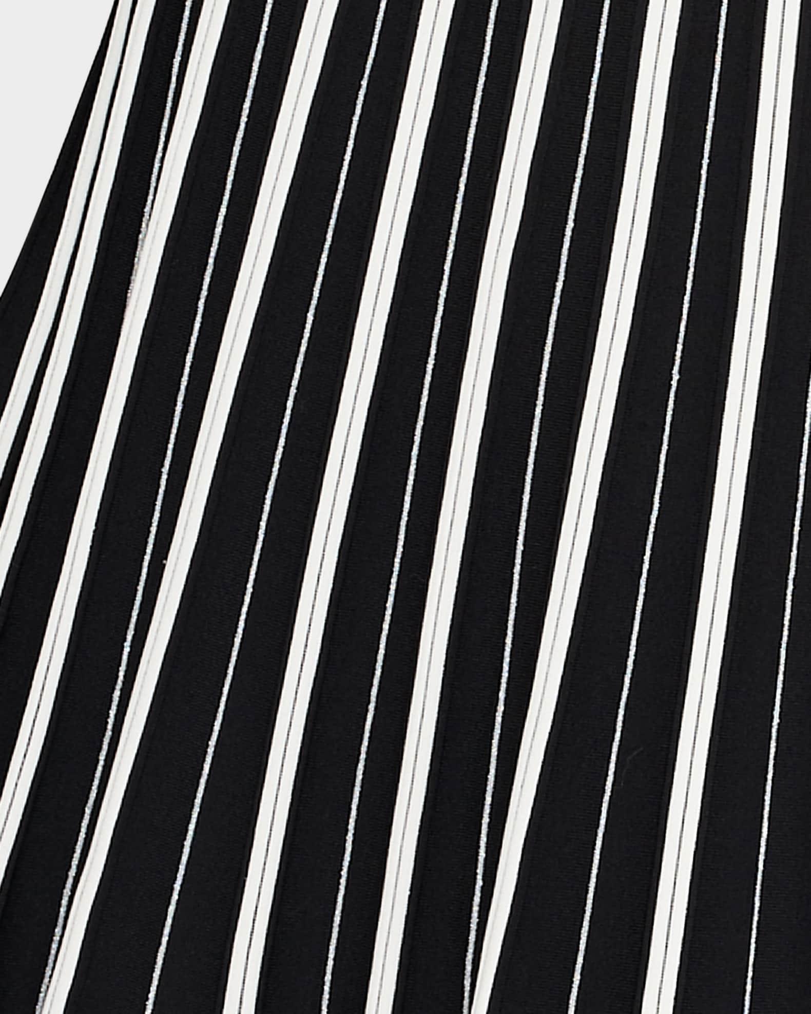 Pleated Striped Knit Midi Dress Product Image