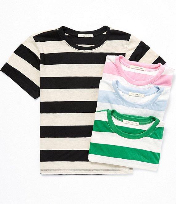 Copper Key Stripe Short Sleeve Boxy T-Shirt Product Image