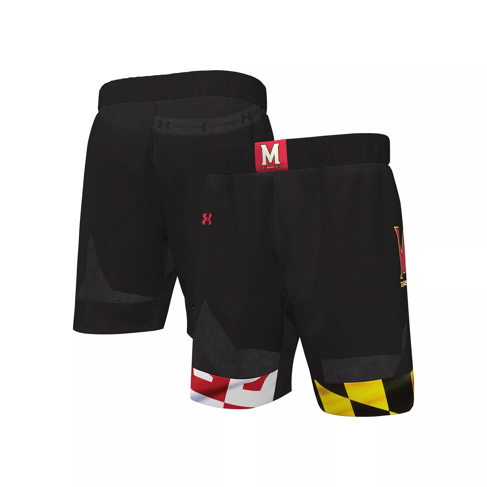 Men's Under Armour Black Maryland Terrapins Replica Basketball Shorts, Size: Small Product Image