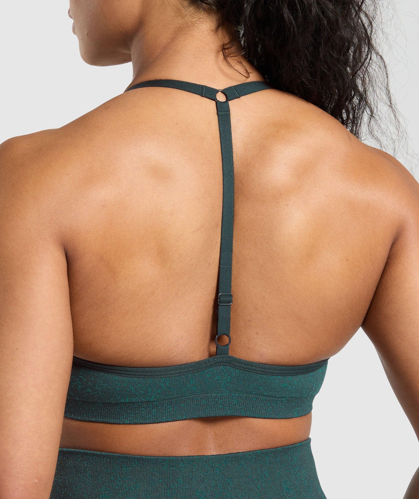 Gymshark Adapt Fleck T-Back Bra - Darkest Teal/Functional Teal Female Product Image