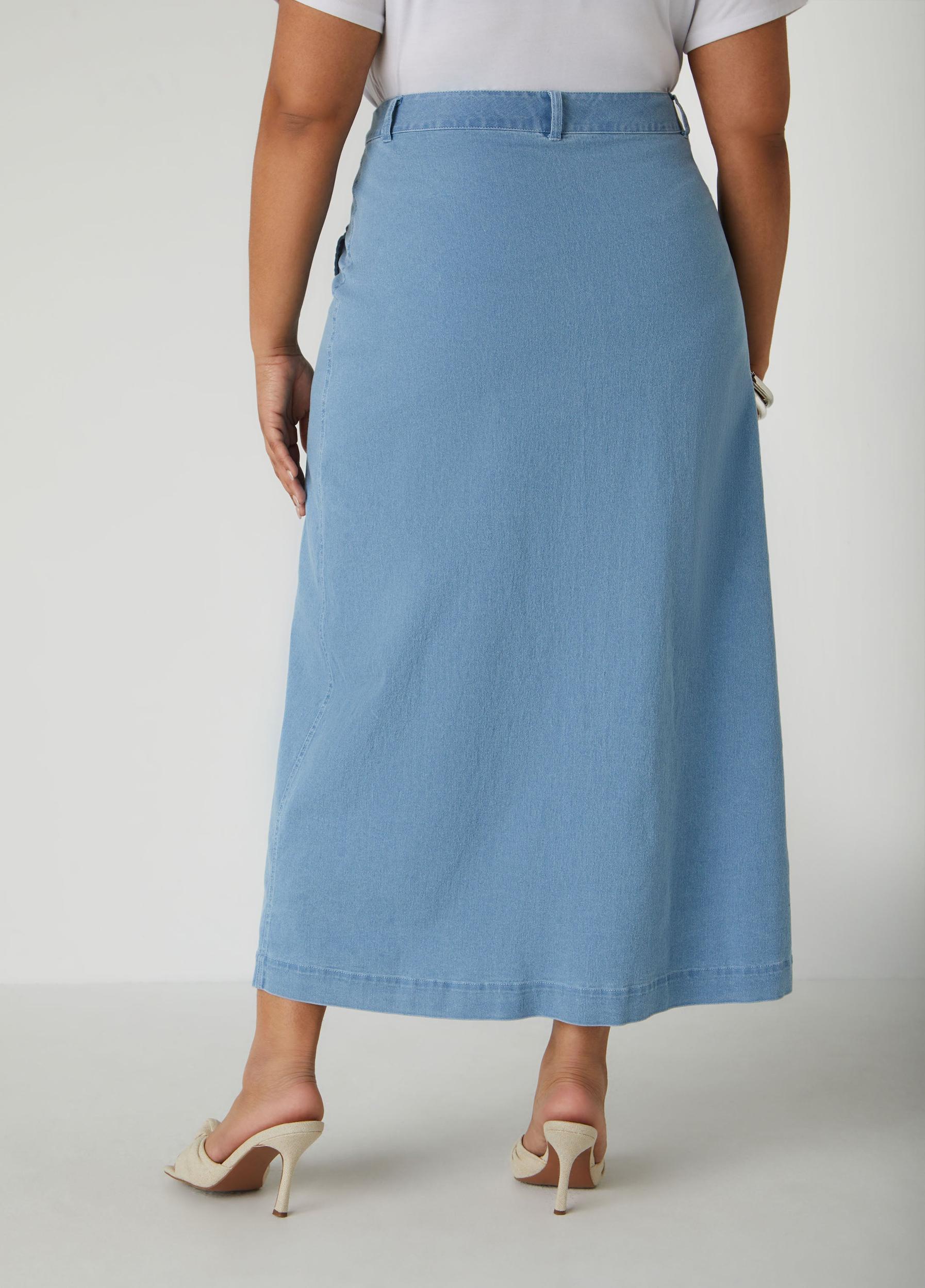 Cargo Denim Maxi Skirt Product Image