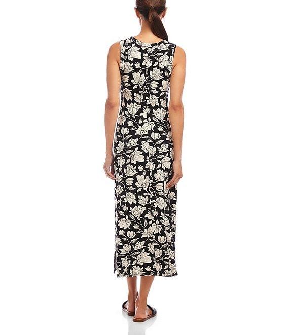 Karen Kane Floral V-Neck Sleeveless Midi Sheath Dress Product Image