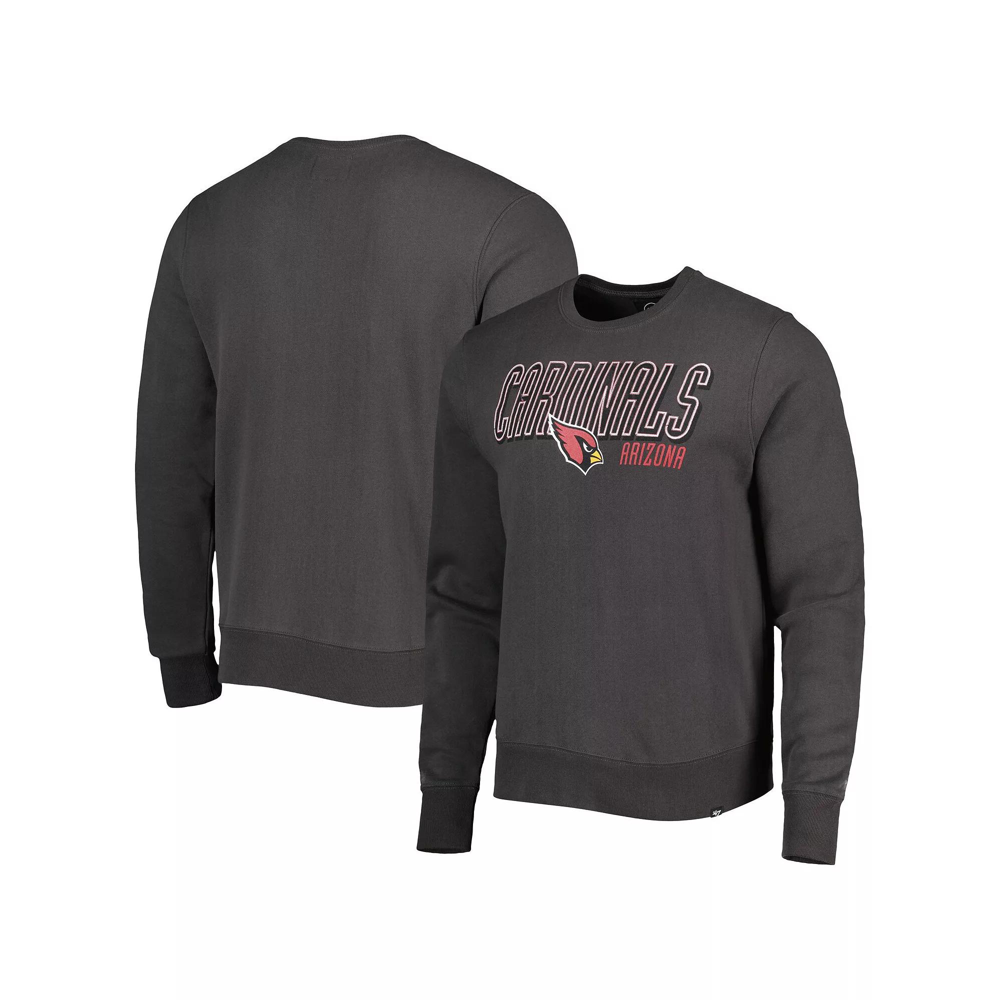 Men's '47 Charcoal Arizona Cardinals Locked In Headline Pullover Sweatshirt, Size: Large Product Image