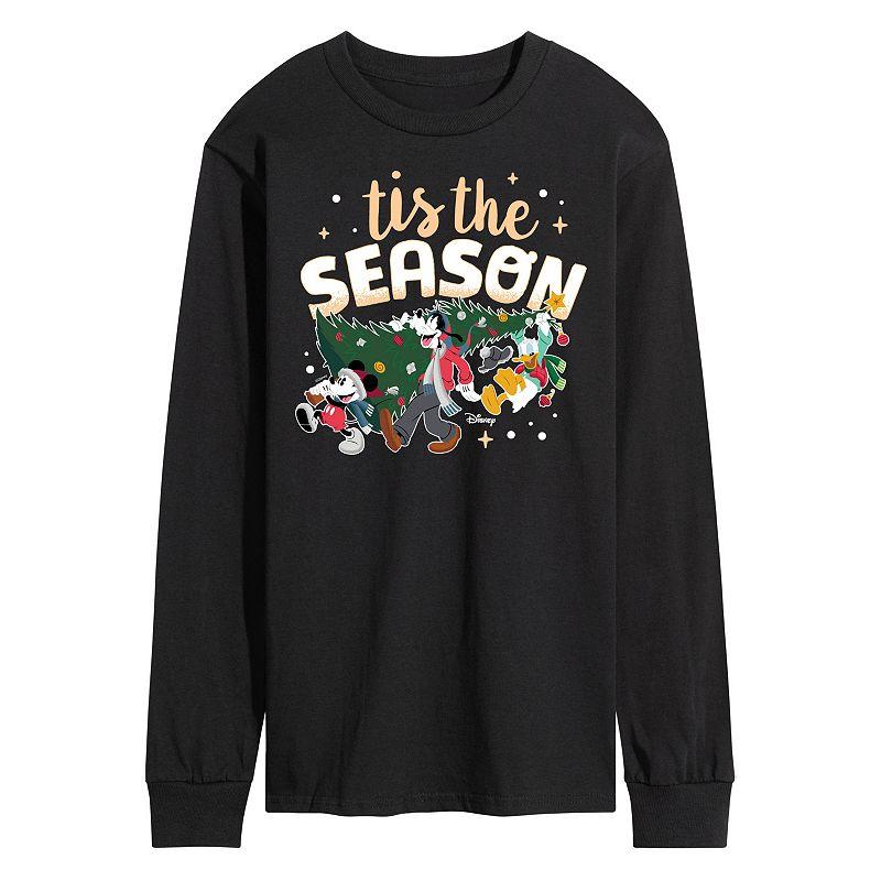 Disney's Mickey Mouse & Friends Men's 'Tis The Season Long Sleeve Graphic Tee,  Product Image