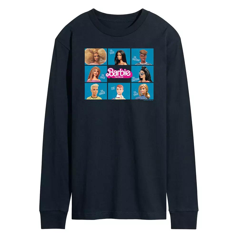 Men's Barbie Theatrical Grid Long Sleeve Graphic Tee,  Product Image